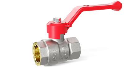 Кран шаровой латунный LD Pride 47.25.В-В.Р Ду 25 Ру 40 рычаг (red)