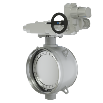 Поворотно-дисковый затвор 3-х эксцентриковый LD под электропривод из стали 20, ПДЗ.П.Э.600.025.02