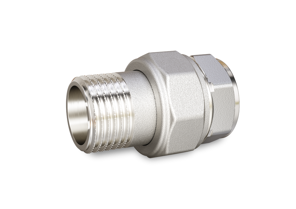 Сгон разъемный (американка) LD Pride DN32 (1 1/4") ВР/НР  латунь никель с биркой