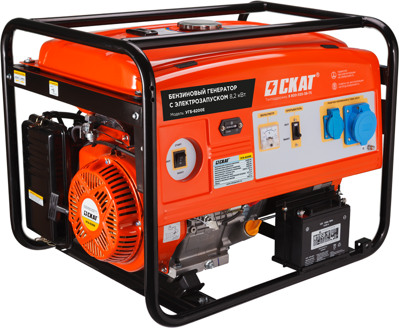 Установка генераторная бензиновая УГБ-8200ЕВ (пусковой ток до 14,3 кВт)