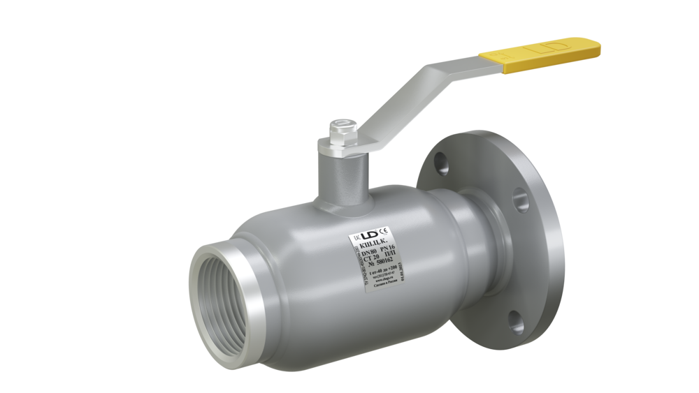 Кран шаровый LD КШЦК из стали 20 Ду65 Ру2,5МПа полнопроходной (муфта/фланец)