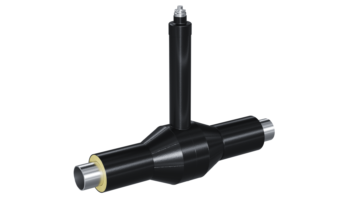 Кран шаровый LD для подземной установки КШЦП из стали 09Г2С Ду100 Ру2,5МПа полнопроходной Н=1150мм L = 1500 с ППУ.ПЭ.1