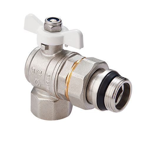 Кран-американка угловой с кольцом 1/2" вн.-нар. бабочка