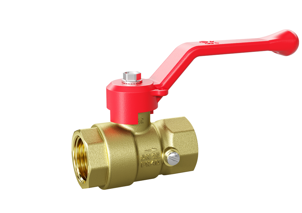 Кран шаровой латунный для манометра LD Pride 44.15.В-В.2М.Р Ду 15 М20 Ру 40 рычаг (red) с биркой