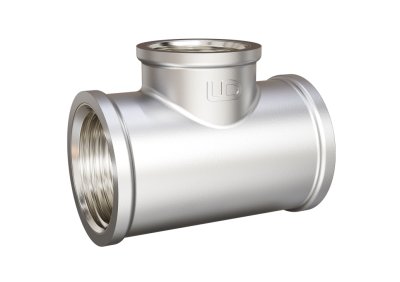 Тройник LD Pride DN15 (1/2") ВР/НР/ВР латунь никель с биркой и хомутом