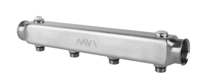 Коллектор из нержавеющей стали MVI, м\ц 100мм, 1"x1/2", 4 выхода