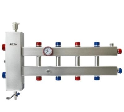 Гидроразделитель нерж. с коллектором горизонтальный, двухсторонний, 5 контуров