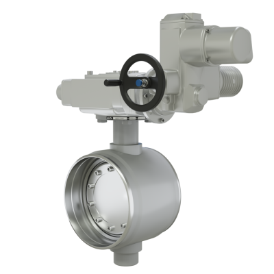 Поворотно-дисковый затвор 3-х эксцентриковый LD под электропривод из стали 20, ПДЗ.П.Э.350.025.02