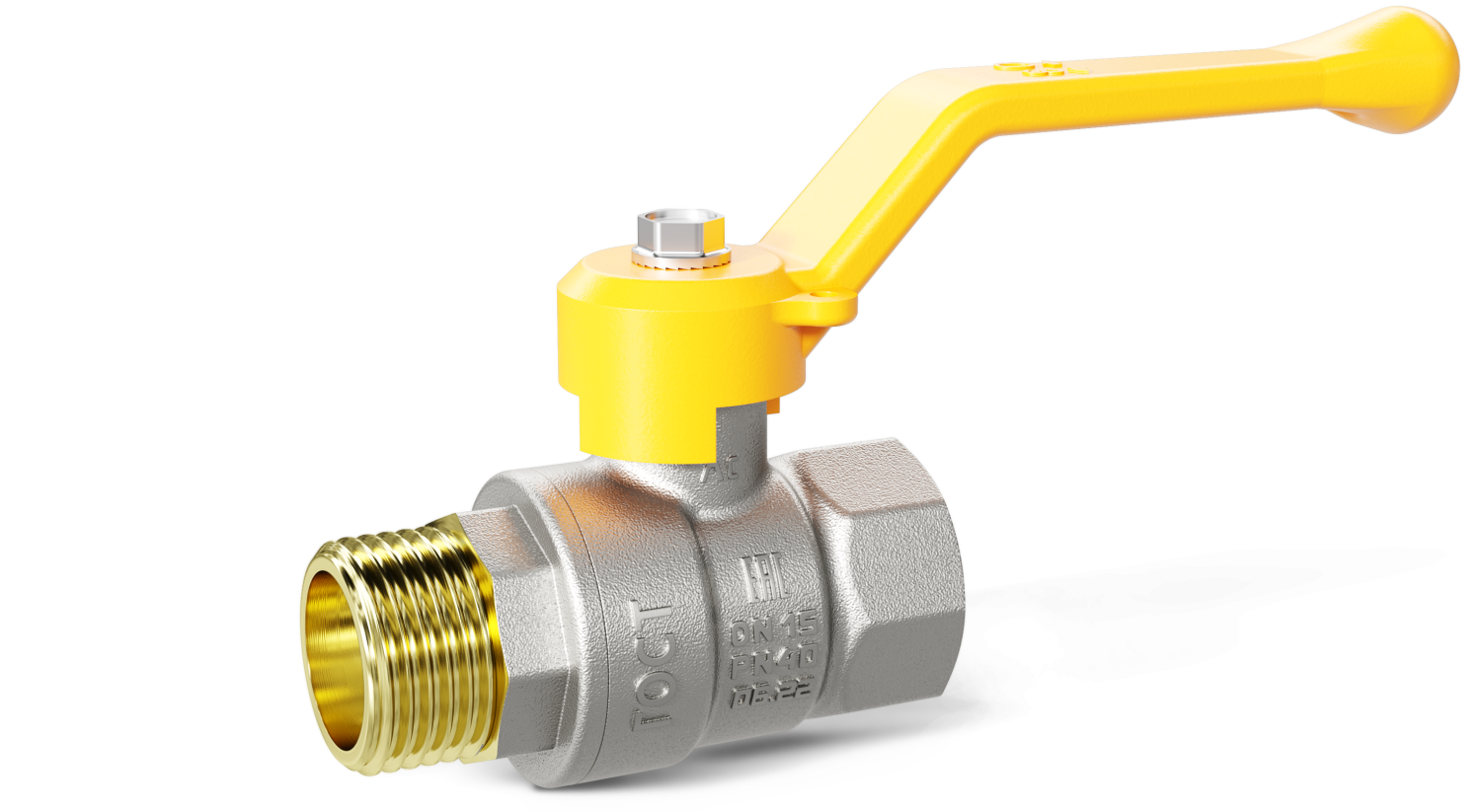 Кран шаровой латунный LD Pride 47.50.В-Н.Р GAS Ду 50 Ру 25 рычаг