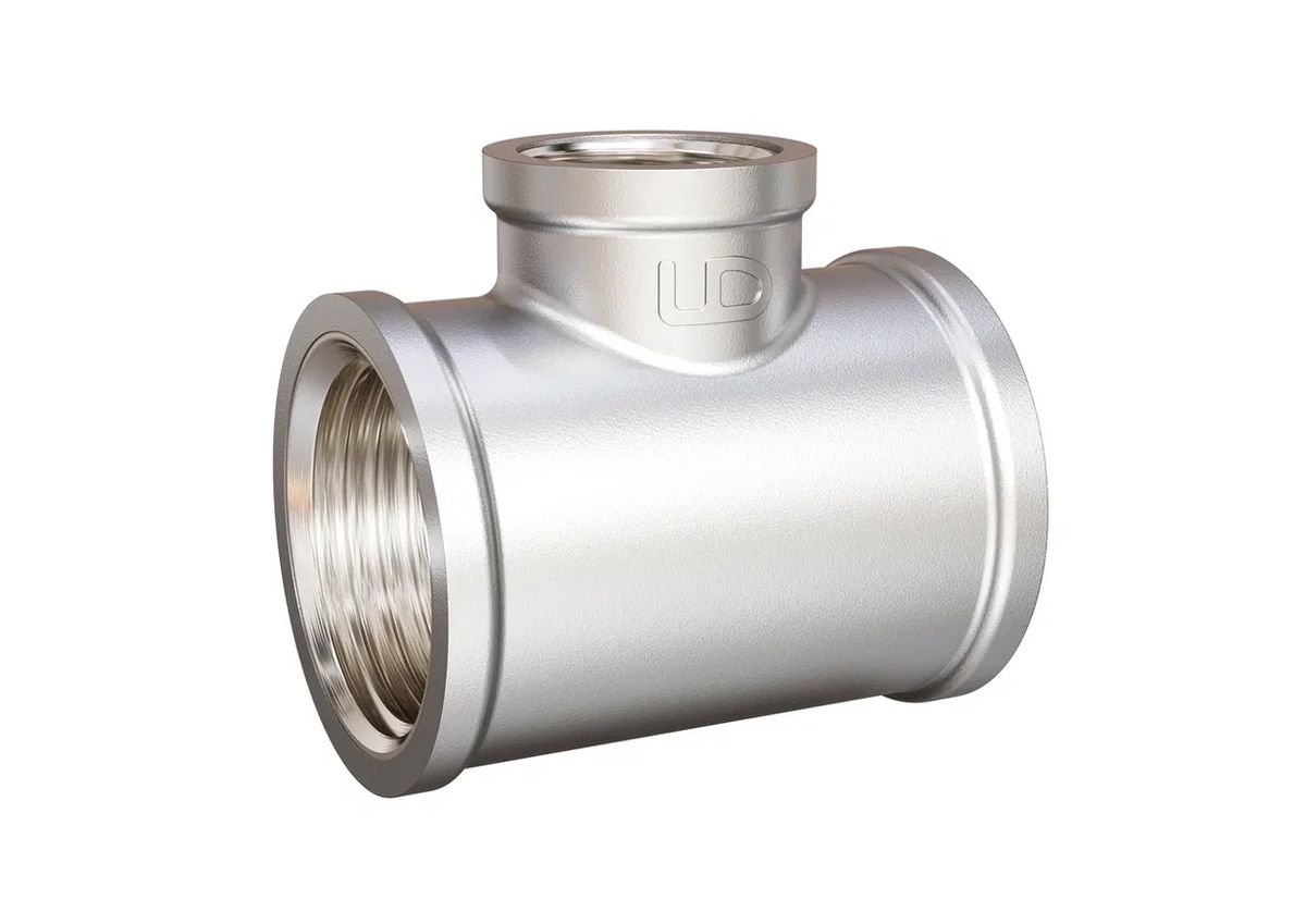 Тройник переходной LD Pride DN25х15х25 (1"ВР х 1/2"ВР х 1"ВР) латунь никель