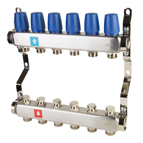 Коллектор без расходомеров, 6 выходов