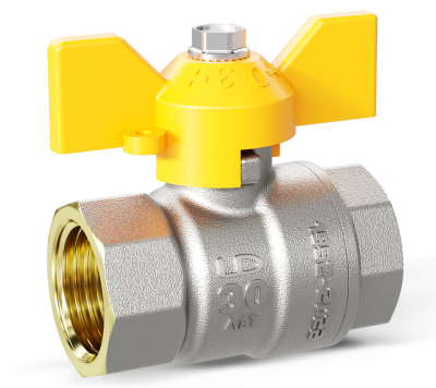 Кран шаровой латунный LD Pride 47.15.В-В.Б GAS Ду 15 Ру 40 бабочка