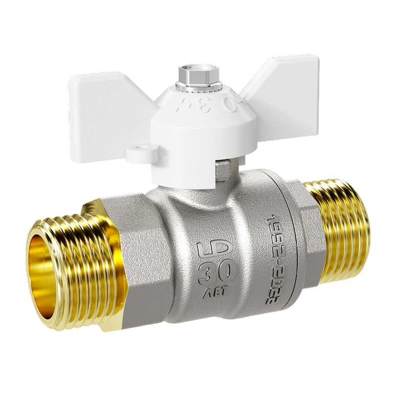 Кран шаровой латунный LD Pride 47.20.Н-Н.Б Ду 20 Ру 40 бабочка (white) с биркой