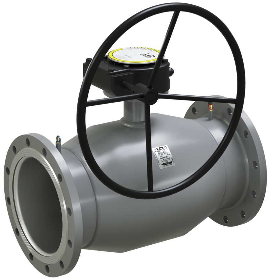 Кран шаровый LD КШЦФР Energy Regula из стали 20 Ду200/150 Ру2,5МПа с редуктором