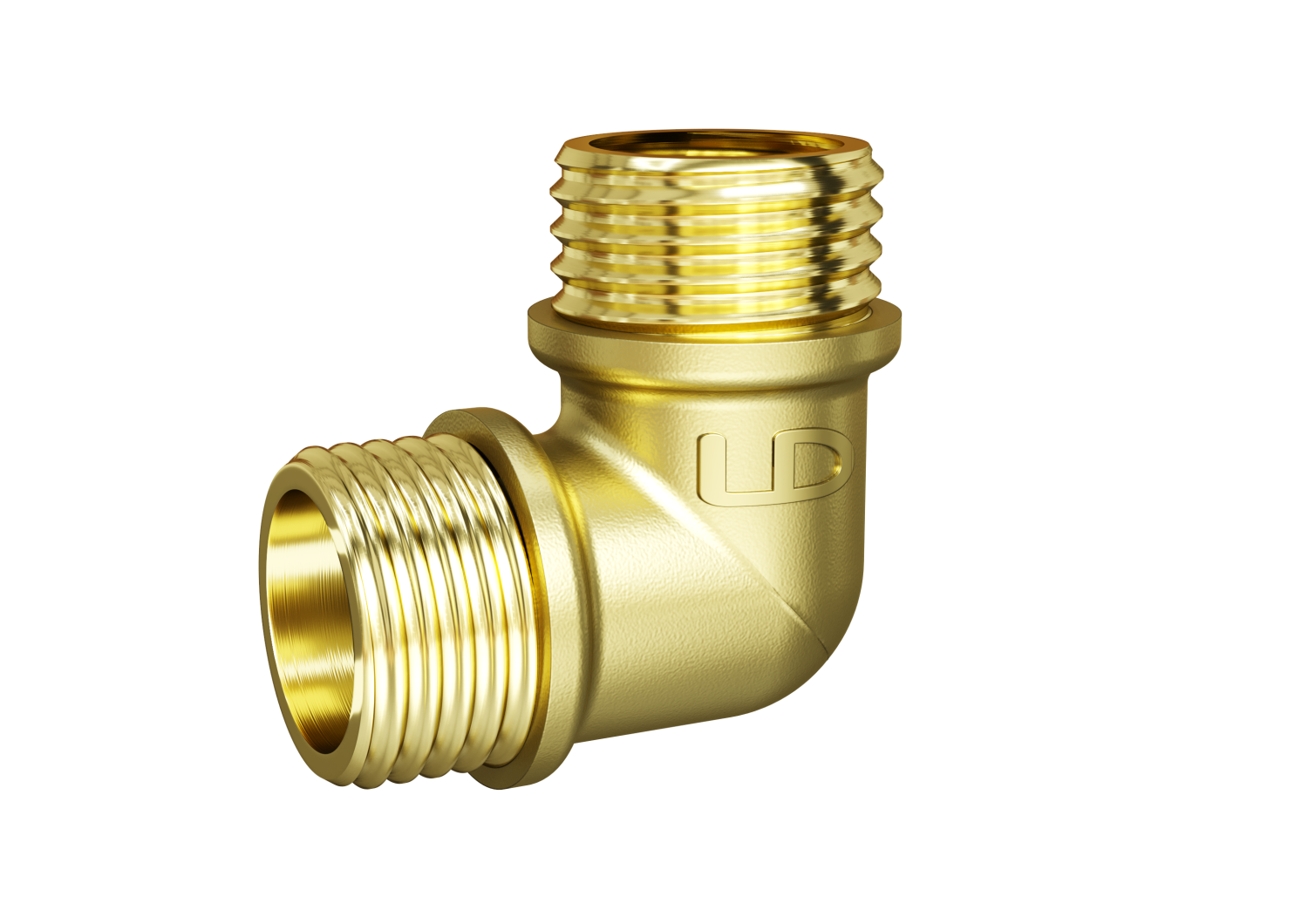 Угол 90 гр LD Pride DN15 (1/2") НР/НР латунь