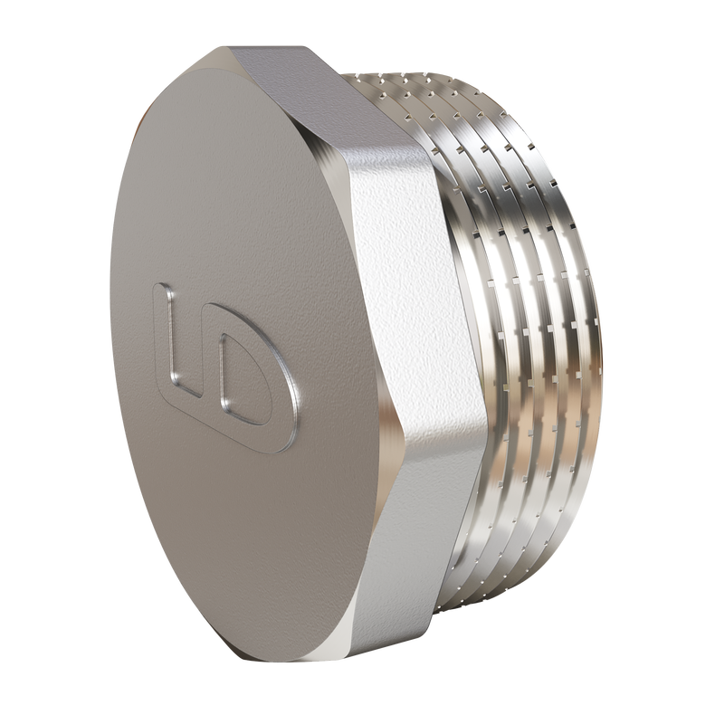 Пробка (в трубу) LD Pride DN40 (1 1/2") НР латунь никель