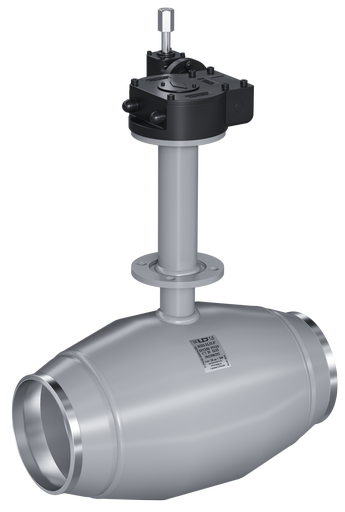 Кран шаровый LD для подземной установки КШЦПР из стали 20 Ду350 Ру1,6МПа полнопроходной Н=1100мм с вертикальным редуктором