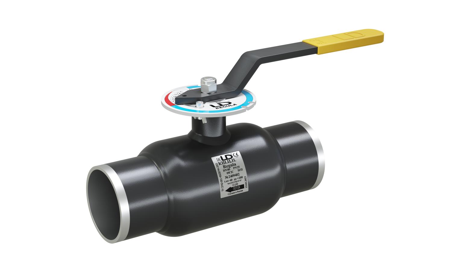 Кран шаровый LD КШЦП Regula из стали 09Г2С Ду32 Ру4,0МПа