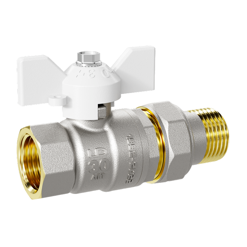 Кран шаровой латунный LD Pride 47.20.В-ГШ.Б Ду 20 Ру 40 бабочка (white) с биркой