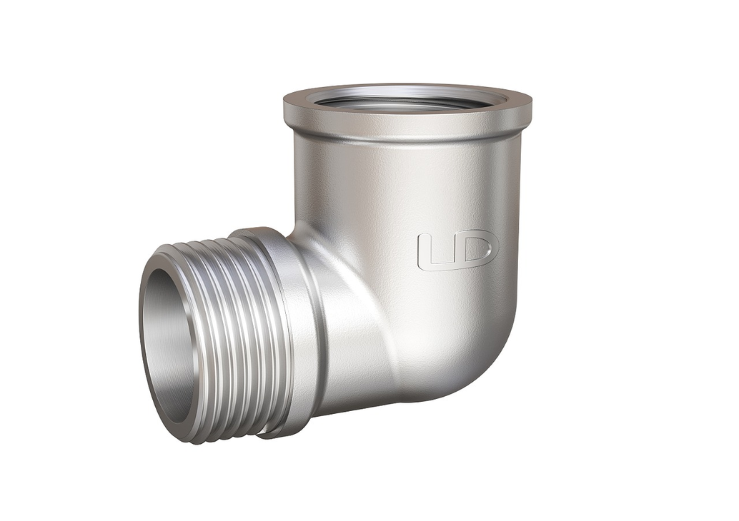 Угол 90 гр LD Pride DN25 (1") ВР/НР латунь никель