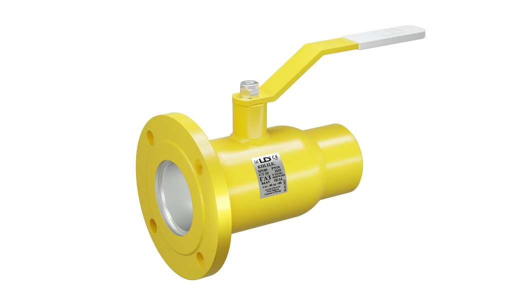 Кран шаровый LD КШЦК Gas 100.016.П/П.02. (фланец/приварка) из стали 20 Ду100 Ру1,6МПа