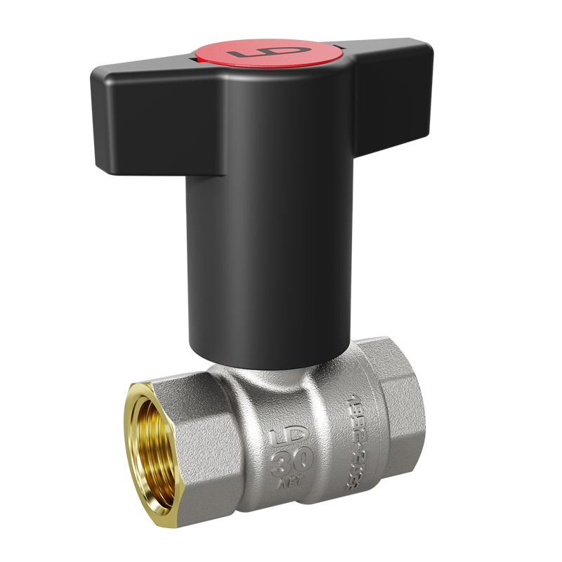 Кран шаровой латунный LD Pride 47.20.В-В.ТР Ду 20 Ру 40 Т-рукоятка (Red + Blue)