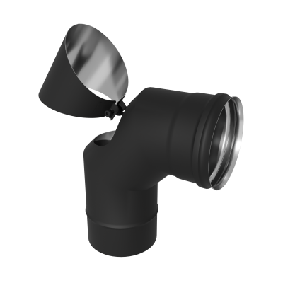 Колено-ревизия угол 90° (430/0,8 мм / эмаль /600° черная) Ф115