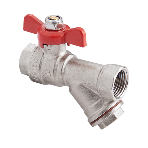 Кран с фильтром MVI 1/2" вн.-вн. бабочка