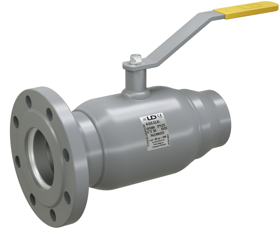 Кран шаровый LD КШЦК из стали 20 Ду125 Ру2,5МПа полнопроходной (фланец/приварка)
