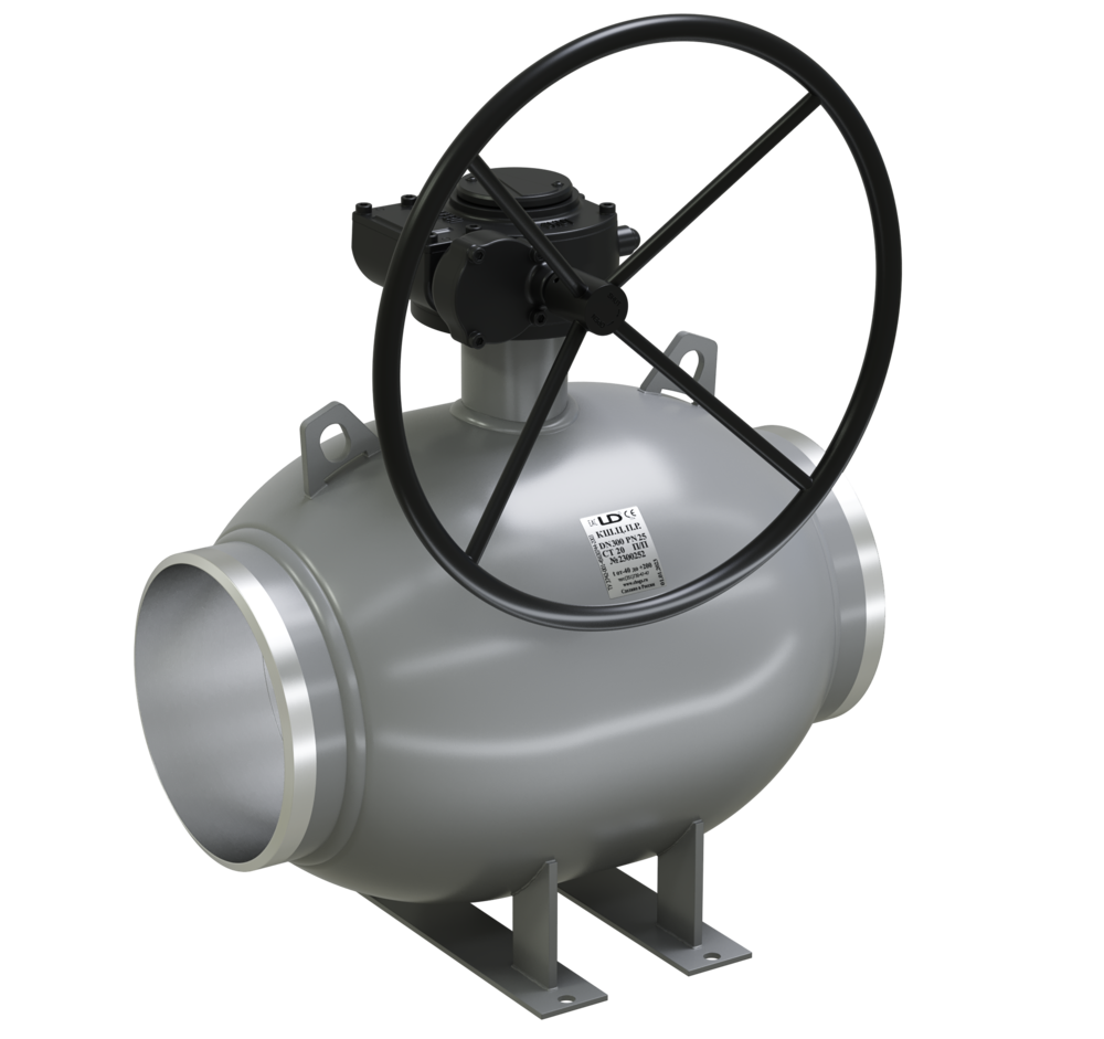 Кран шаровый LD КШЦПР из стали 20 Ду250 Ру1,6МПа полнопроходной с редуктором