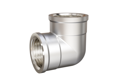 Угол 90 гр LD Pride DN20 (3/4") ВР/ВР латунь никель с биркой и хомутом