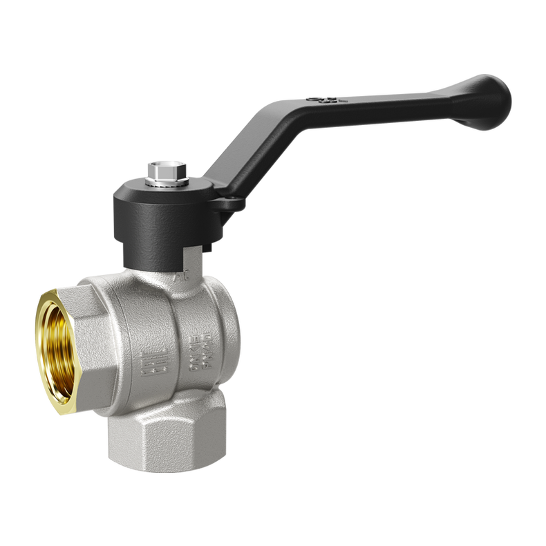 Кран шаровой латунный угловой LD Pride 47.15.В-В.У.Р Ду 15 Ру 40 рычаг с биркой