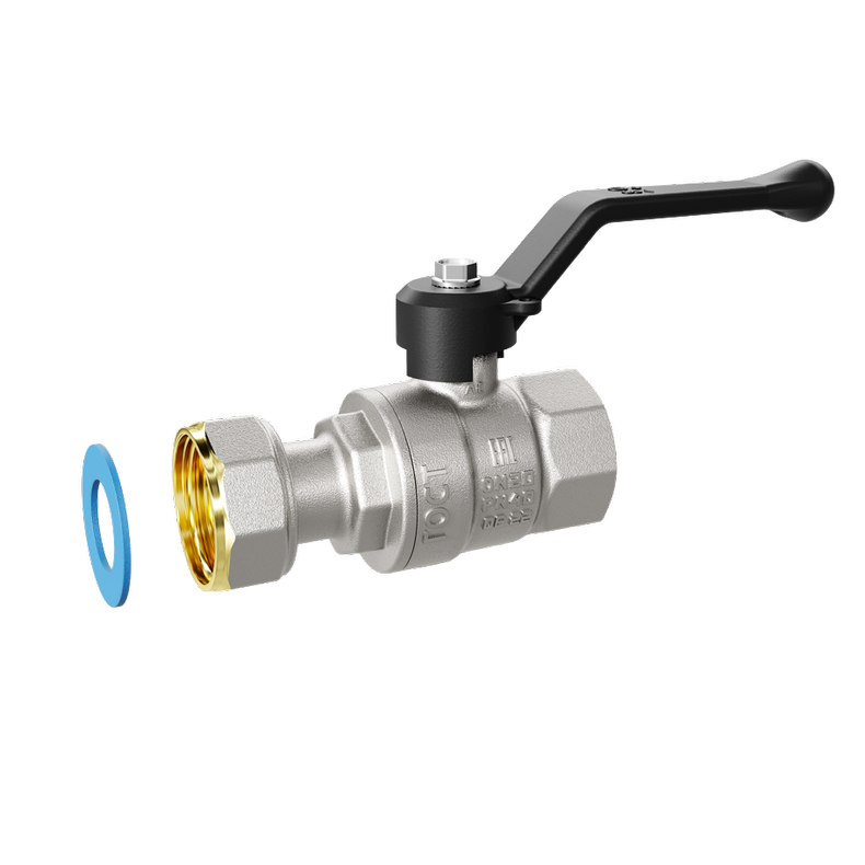 Кран шаровой латунный с накидной гайкой LD Pride 47.20.В-НкГк.Р Ду 20 Ру 40 рычаг с биркой