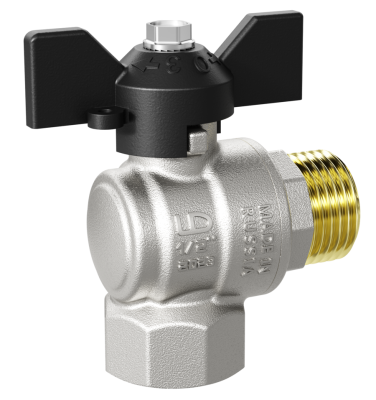 Кран шаровой латунный угловой LD Pride 47.15.В-Н.У.Б Ду 15 Ру 40 бабочка