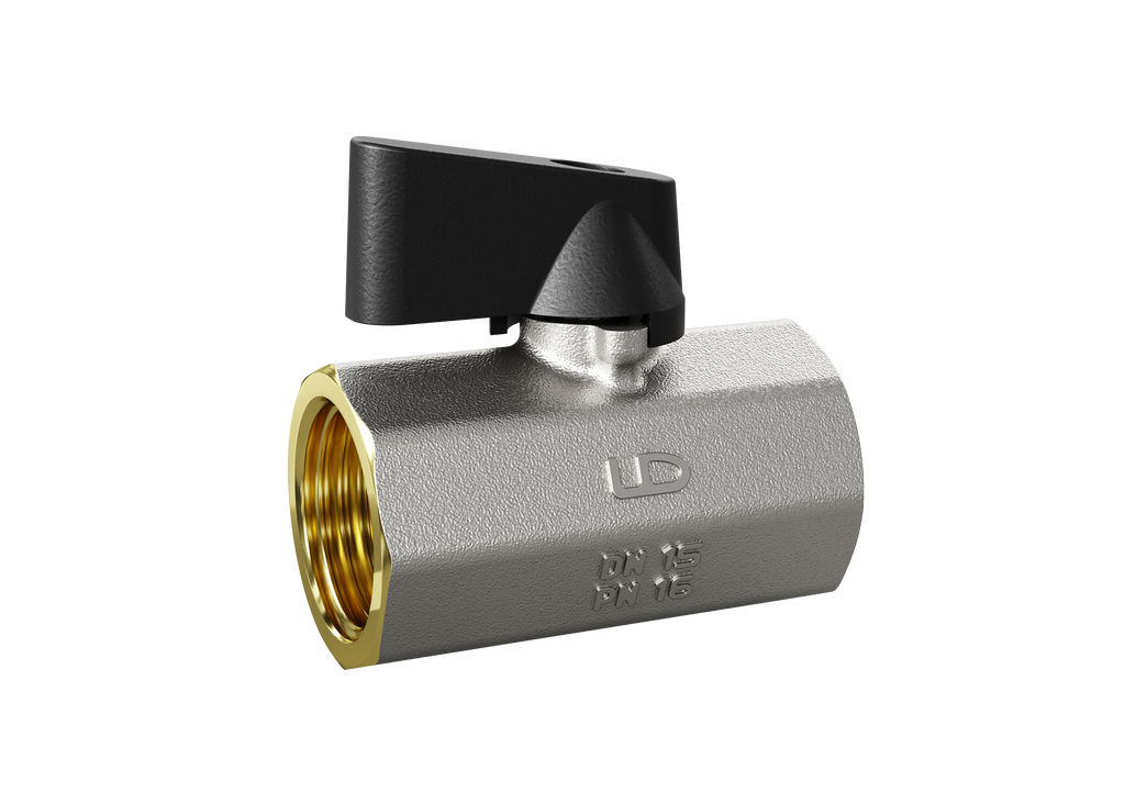 Кран шаровой мини для подключения сантехнических приборов LD Pride 46.15.В-В.Ф Ду15 Ру16 в упаковке