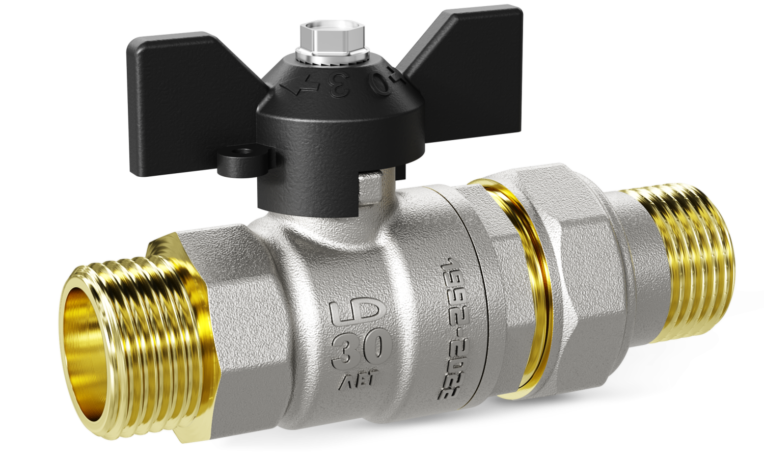 Кран шаровой латунный LD Pride 47.20.Н-ГШ.Б Ду 20 Ру 40 бабочка