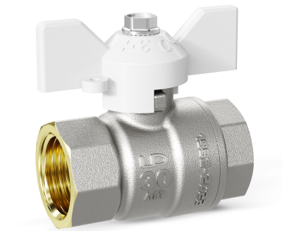 Кран шаровой латунный LD Pride 47.15.В-В.Б Ду 15 Ру 40 бабочка (white)