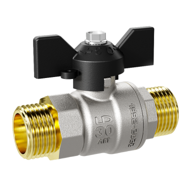 Кран шаровой латунный LD Pride 47.25.Н-Н.Б Ду 25 Ру 40 бабочка с биркой