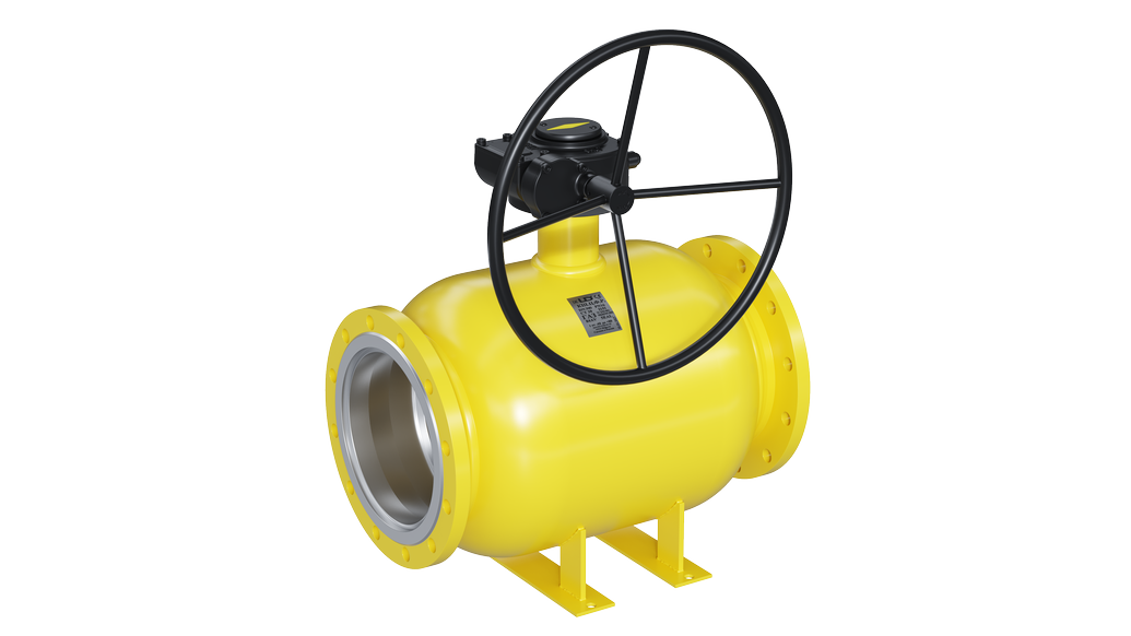 Кран шаровый LD КШЦФ Р Gas 150,025.П/П.02. из стали 20 Ду150 Ру2,5МПа с редуктором