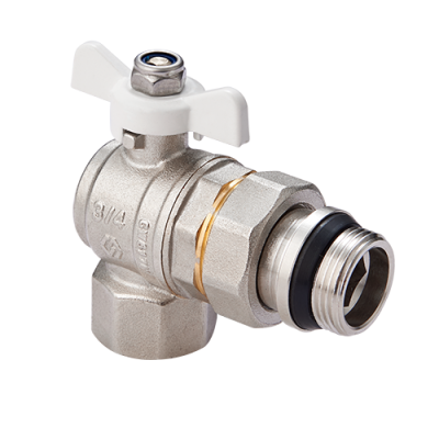 Кран-американка угловой с кольцом 1/2" вн.-нар. бабочка