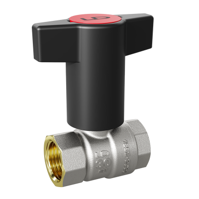 Кран шаровой латунный LD Pride 47.20.В-В.ТР Ду 20 Ру 40 Т-рукоятка (Red + Blue)