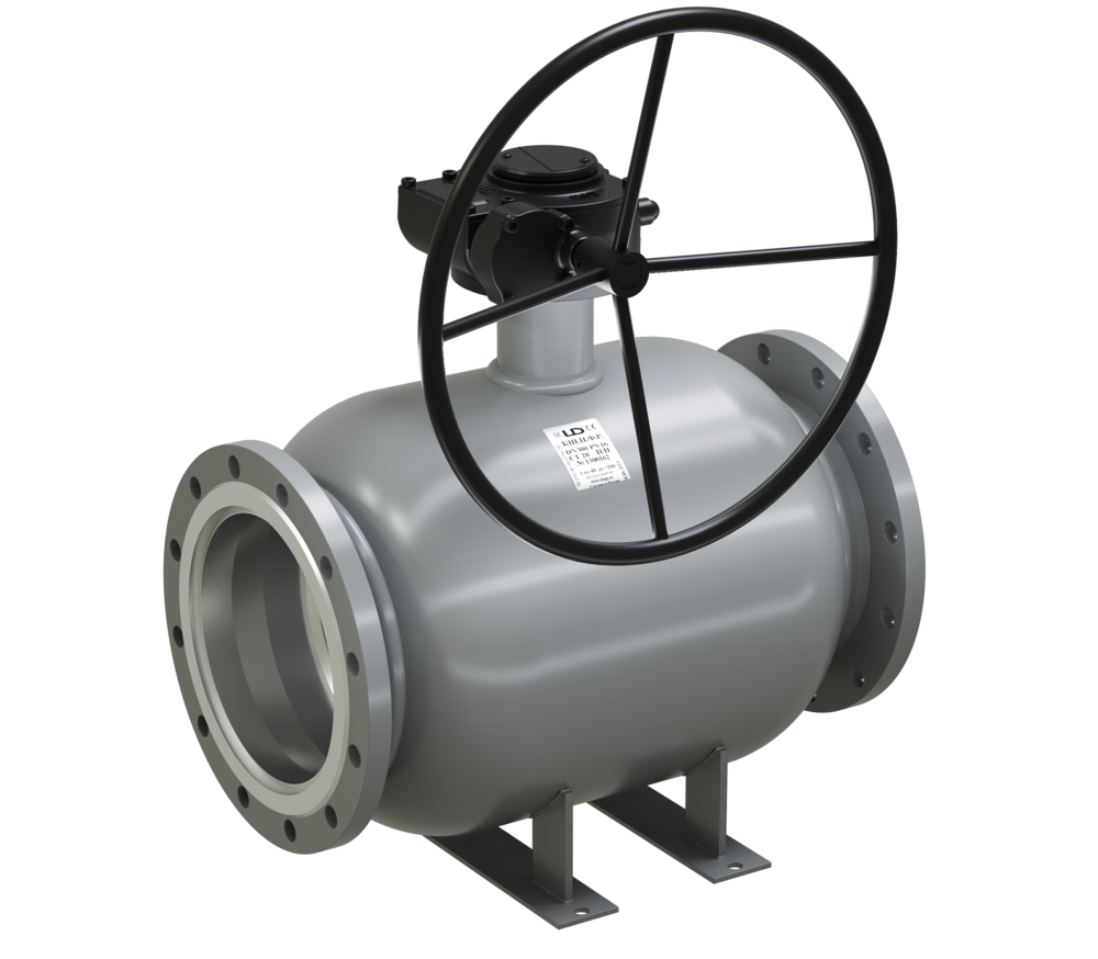 Кран шаровый LD КШЦФР из стали 20 Ду300 Ру1,6МПа полнопроходной с редуктором