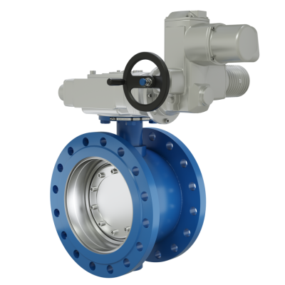Поворотно-дисковый затвор 3-х эксцентриковый LD Energy под электропривод из стали 09Г2С, ПДЗ.Ф.Э.350.016.03