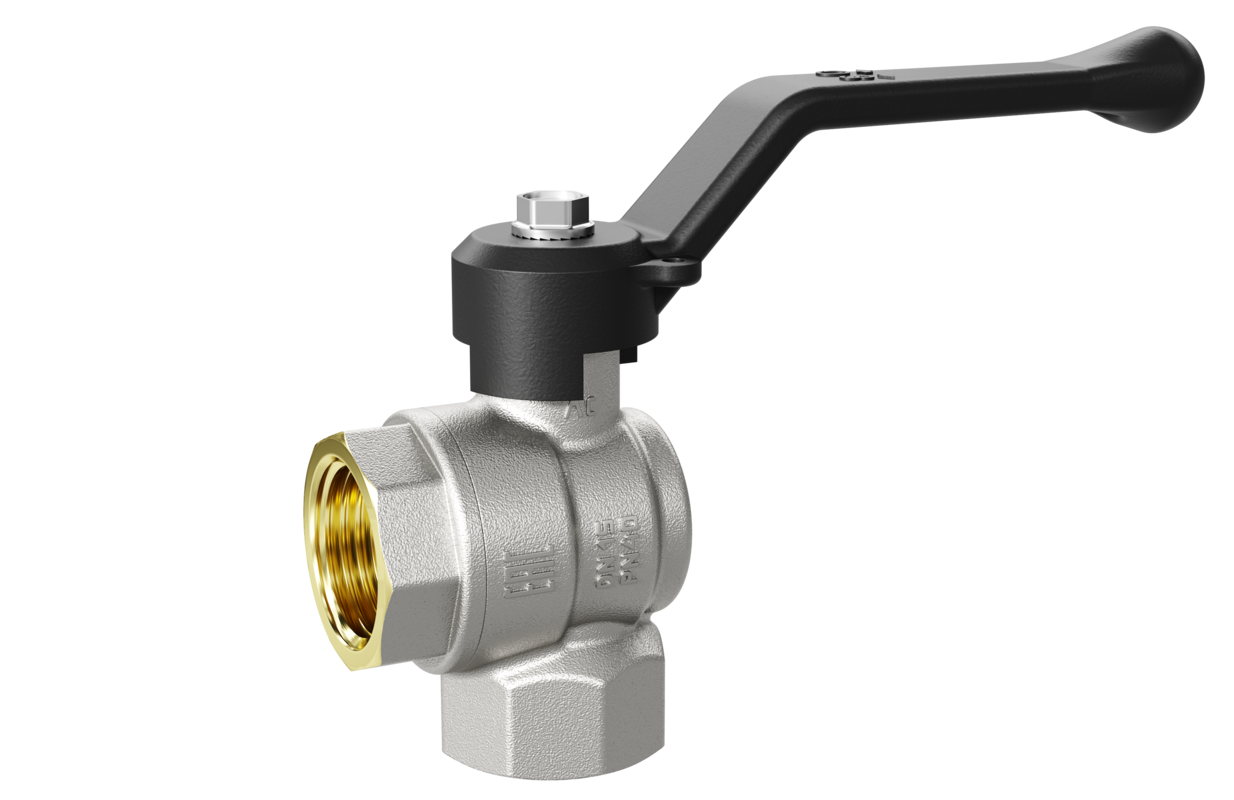 Кран шаровой латунный угловой LD Pride 47.15.В-В.У.Р Ду 15 Ру 40 рычаг