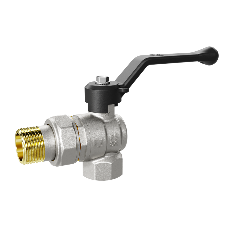 Кран шаровой латунный угловой LD Pride 47.15.В-ГШ.У.Р Ду 15 Ру 40 рычаг с биркой