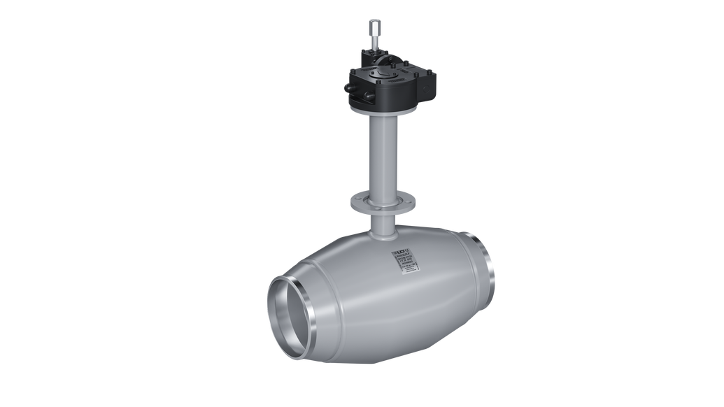 Кран шаровый LD для подземной установки КШЦПР из стали 20 Ду200 Ру2,5МПа полнопроходной Н=2400мм с вертикальным редуктором