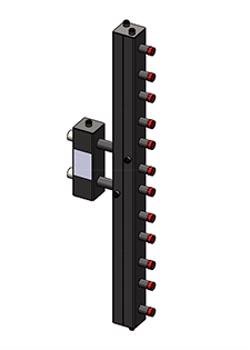 Гидроразделитель Zota с коллектором вертикальный, 6 контуров, до 70 кВт