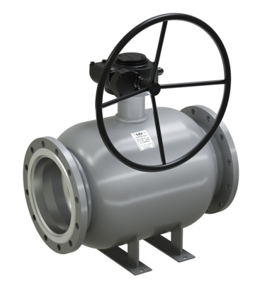 Кран шаровый LD КШЦФР из стали 20 Ду350/300 Ру2,5МПа с редуктором