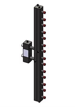 Гидроразделитель Zota с коллектором вертикальный, 7 контуров, до 70 кВт
