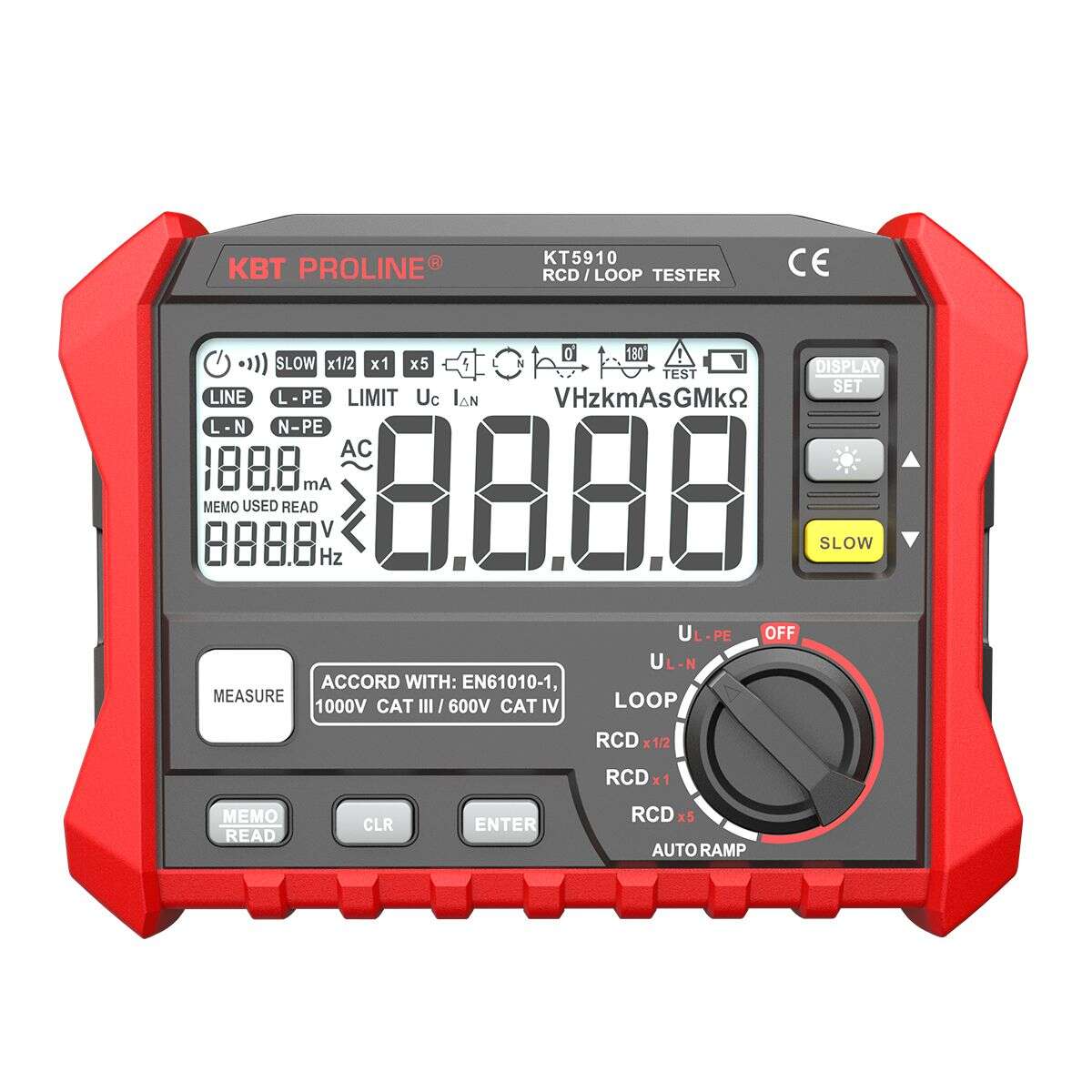 KT 5910 серия PROLINE КВТ KT 5910 серия PROLINE Тестер параметров УЗО и петли фаза-ноль цифровой